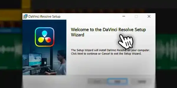 Установщик DaVinci Resolve на Windows: окно Welcome to the DaVinci Resolve Setup Wizard
