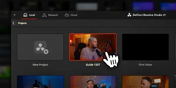 Неделя 1 «Мастерской»: окно проектов DaVinci Resolve 21